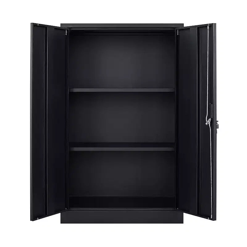 VIYET 41.97H Armoire de rangement métallique pliante, classeur avec portes verrouillables et étagère réglable, noir