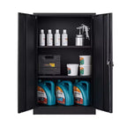 VIYET 41.97H Armoire de rangement métallique pliante, classeur avec portes verrouillables et étagère réglable, noir