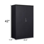 VIYET 41.97H Armoire de rangement métallique pliante, classeur avec portes verrouillables et étagère réglable, noir
