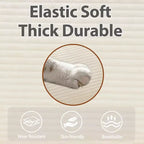 MAYEERTY Canapé modulaire en peluche Cloud de 54 pouces, simple avec ottoman, coussin et oreiller en chenille beige, compact pour la maison