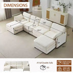 MAYEERTY Canapé modulaire en peluche Cloud de 54 pouces, simple avec ottoman, coussin et oreiller en chenille beige, compact pour la maison