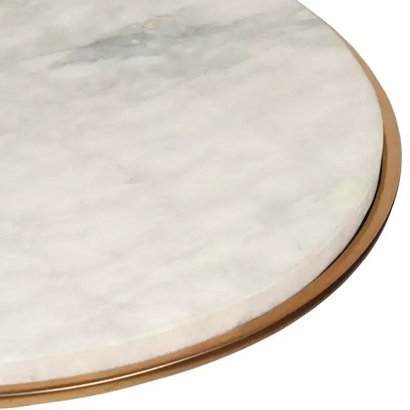 Christopher Knight Home Marcia Table d'appoint moderne en aluminium avec plateau en marbre