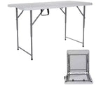 Adjustable Height Heavy Duty Folding Table, Portable? Utility Table - Fold-in-Half,?Ideal for Indoor/Outdoor, Camping, Picnic, Party, BBQ