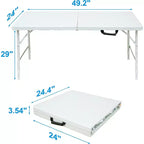 Table pliante robuste à hauteur réglable, portable ? Table d'appoint pliable en deux, idéale pour l'intérieur/extérieur, le camping, le pique-nique, les fêtes, les barbecues