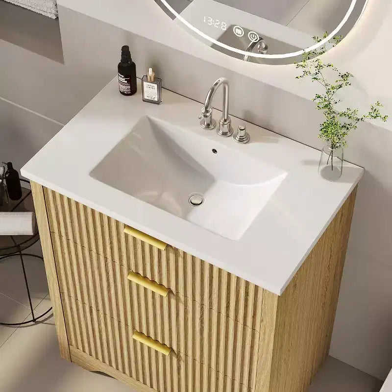 Meuble-lavabo de salle de bain avec évier, meuble-lavabo de salle de bain vintage avec portes et tiroirs, meuble de salle de bain autonome en bois de style ferme