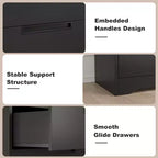Commode à 5 tiroirs pour chambre à coucher, commode noire à 5 tiroirs avec poignées encastrées, organisateur de commode en bois pour salon, chambre d'enfant, couloir