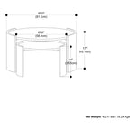 Table gigogne contemporaine ronde 2 pièces en bois de manguier massif Darah de 81 cm de large, entièrement assemblée