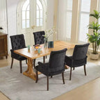 TUYOHW Lot de 1 fauteuil de salle à manger en chenille avec pieds incurvés en bois massif, chaises de cuisine et de salle à manger capitonnées à dossier haut pour salon