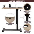 Home Imports Emporium Table de lit réglable avec roulettes, support robuste pour ordinateur portable avec chargement USB et Type-C, porte-gobelet