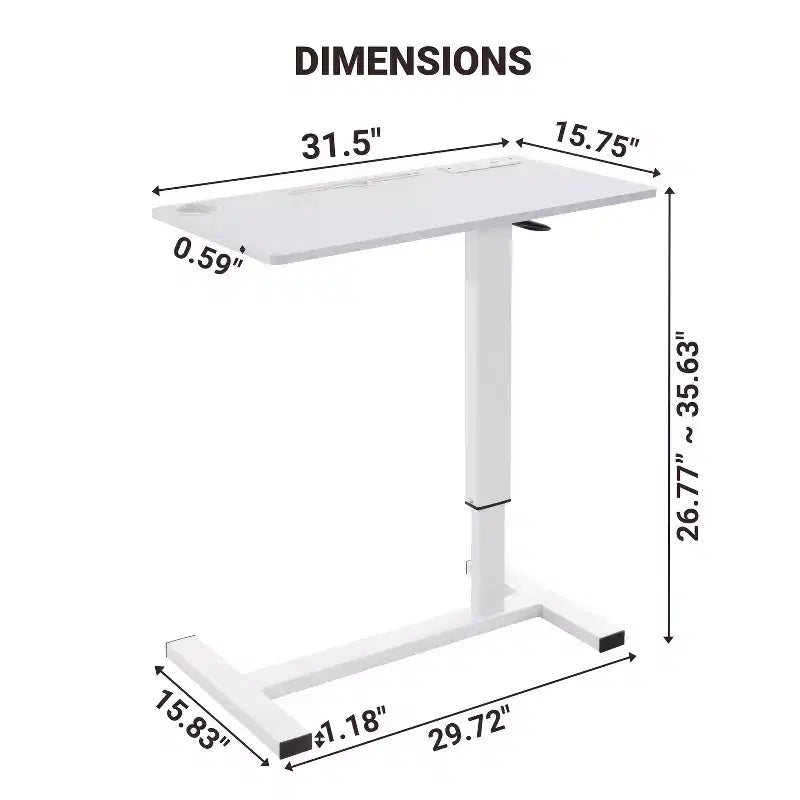 Home Imports Emporium Table de lit réglable avec roulettes, support robuste pour ordinateur portable avec chargement USB et Type-C, porte-gobelet