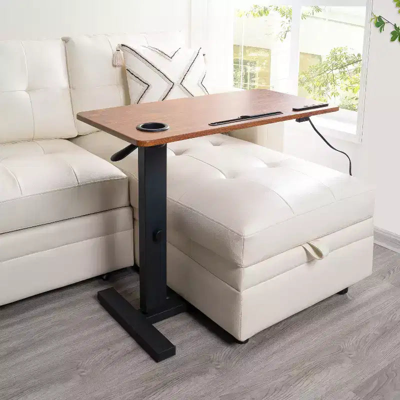 Home Imports Emporium Table de lit réglable avec roulettes, support robuste pour ordinateur portable avec chargement USB et Type-C, porte-gobelet