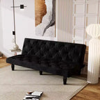 Canapé-lit futon en velours TUYOHW avec dossier réglable, canapé convertible moderne de 66 po pour salon, chambre, appartement et usage invité