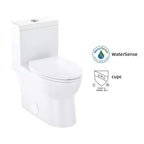 Toilette Commerciale Allongée Double. Hauteur Confort 16 avec Abattant à Fermeture Douce. Blanc