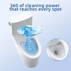 Toilette Commerciale Allongée Double. Hauteur Confort 16 avec Abattant à Fermeture Douce. Blanc