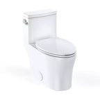 Dual Elongated Commercial Toilet. 16 Comfort Height w/ Soft Close Seat. White