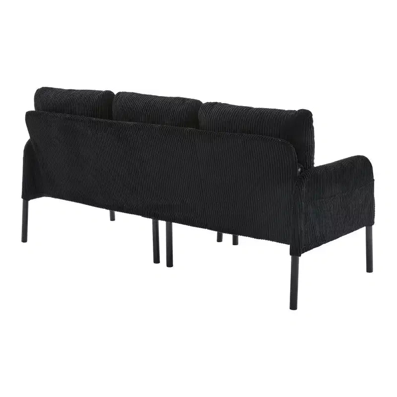 Causeuse moderne surdimensionnée, Canapé 2 places en velours côtelé avec pieds en métal et poches latérales pour salon, chambre, dortoir ou appartement - Panipeachy