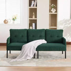 Causeuse moderne surdimensionnée, Canapé 2 places en velours côtelé avec pieds en métal et poches latérales pour salon, chambre, dortoir ou appartement - Panipeachy