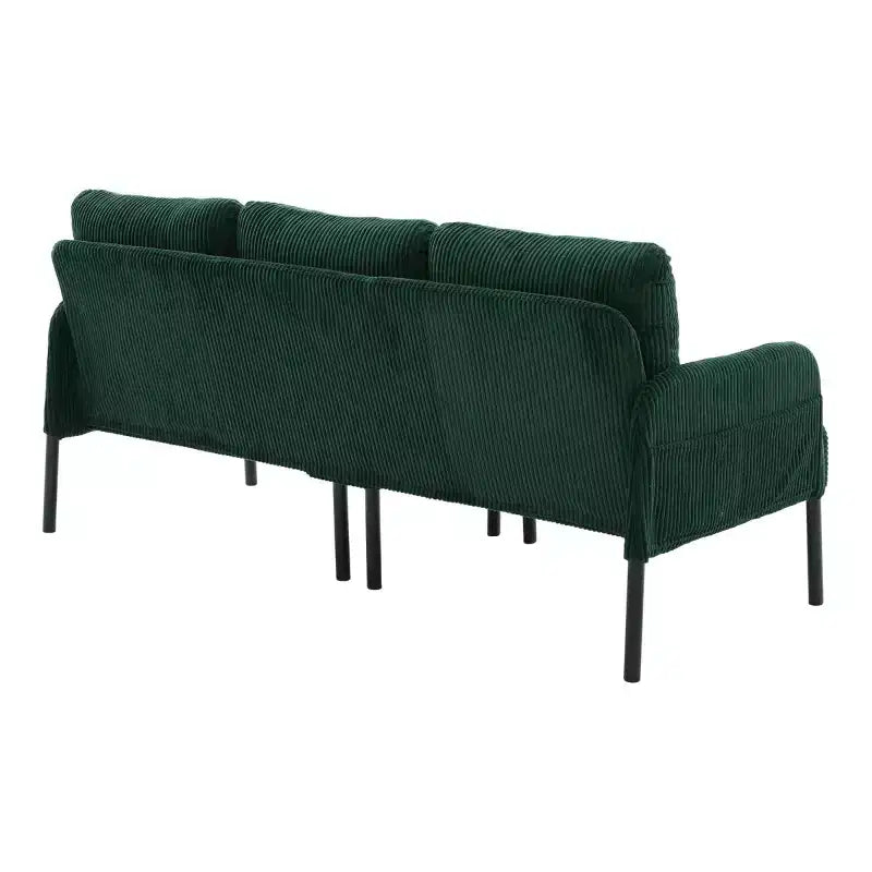 Causeuse moderne surdimensionnée, Canapé 2 places en velours côtelé avec pieds en métal et poches latérales pour salon, chambre, dortoir ou appartement - Panipeachy