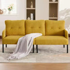 Causeuse moderne surdimensionnée, Canapé 2 places en velours côtelé avec pieds en métal et poches latérales pour salon, chambre, dortoir ou appartement - Panipeachy