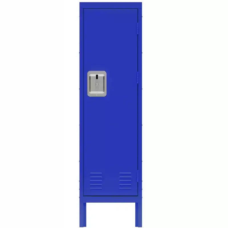 Casier en acier à un niveau avec 2 compartiments, Armoire de rangement en métal pour la maison, le bureau, l'école, la salle de sport, 54H x 15W x 14D