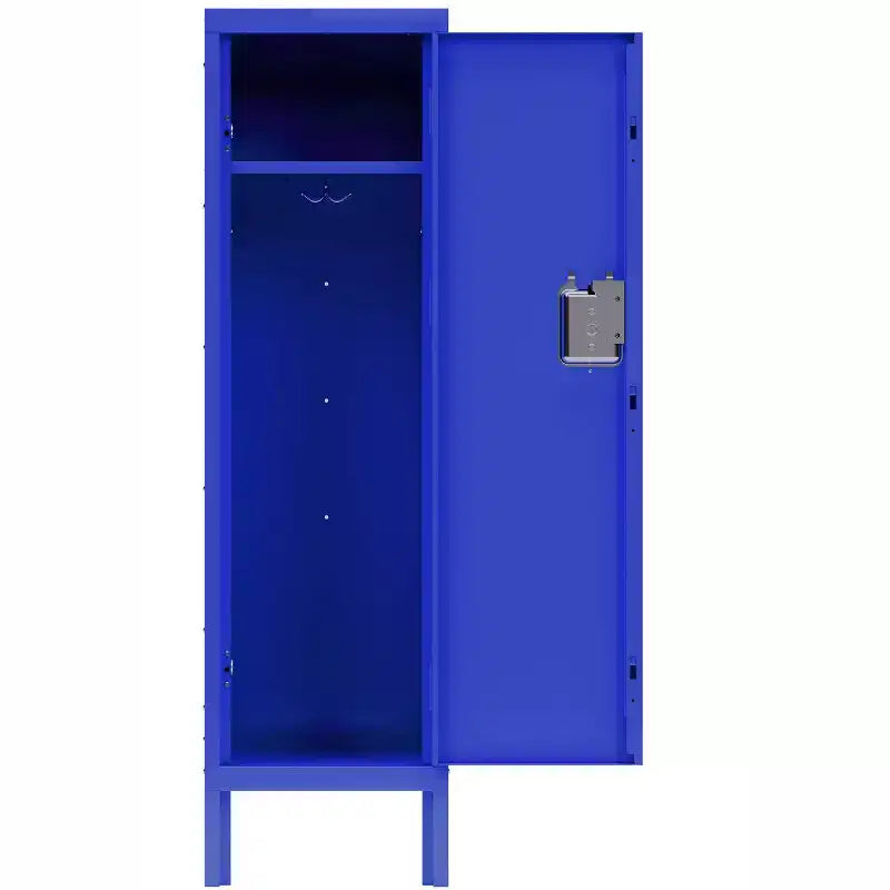 Casier en acier à un niveau avec 2 compartiments, Armoire de rangement en métal pour la maison, le bureau, l'école, la salle de sport, 54H x 15W x 14D