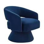 TUYOHW Fauteuil d'appoint pivotant moderne avec revêtement en velours, chaise ronde en forme de tonneau avec dossier ouvert et accoudoirs, chaise confortable pour chambre, salon