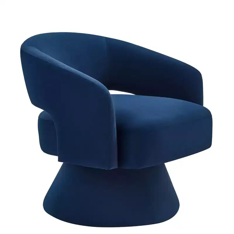 TUYOHW Fauteuil d'appoint pivotant moderne avec revêtement en velours, chaise ronde en forme de tonneau avec dossier ouvert et accoudoirs, chaise confortable pour chambre, salon