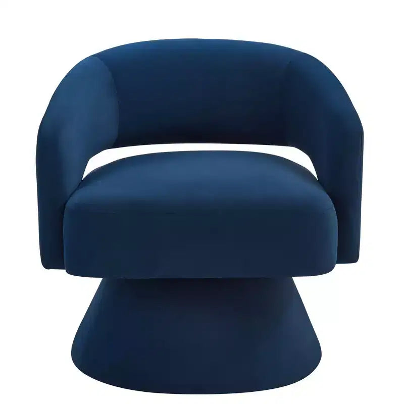 TUYOHW Fauteuil d'appoint pivotant moderne avec revêtement en velours, chaise ronde en forme de tonneau avec dossier ouvert et accoudoirs, chaise confortable pour chambre, salon