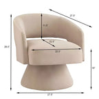 TUYOHW Fauteuil d'appoint pivotant moderne avec revêtement en velours, chaise ronde en forme de tonneau avec dossier ouvert et accoudoirs, chaise confortable pour chambre, salon