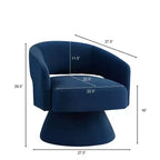 TUYOHW Fauteuil d'appoint pivotant moderne avec revêtement en velours, chaise ronde en forme de tonneau avec dossier ouvert et accoudoirs, chaise confortable pour chambre, salon