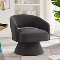 TUYOHW Modern Swivel Accent Chair with Velvet Upholstered Round Barrel Chair with Open Backrest & Armrest Comfy Chair for Bedroom, Living Room