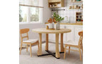TUYOHW 48 Table de cuisine ronde pour 4 personnes, table à manger résistante aux rayures avec piètement en tréteaux, table compacte et peu encombrante pour salle à manger
