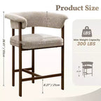 Chaise de salle à manger en bois KERDOM, lot de 1, chaise de salle à manger moderne en tissu rembourré, coussin d'assise large sans accoudoirs, chaise de salle à manger de ferme, beige
