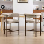 Chaise de salle à manger en bois KERDOM, lot de 1, chaise de salle à manger moderne en tissu rembourré, coussin d'assise large sans accoudoirs, chaise de salle à manger de ferme, beige