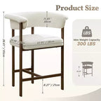 Chaise de salle à manger en bois KERDOM, lot de 1, chaise de salle à manger moderne en tissu rembourré, coussin d'assise large sans accoudoirs, chaise de salle à manger de ferme, beige