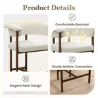 Chaise de salle à manger en bois KERDOM, lot de 1, chaise de salle à manger moderne en tissu rembourré, coussin d'assise large sans accoudoirs, chaise de salle à manger de ferme, beige