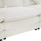 MAYEERTY 70.8 Canapé modulable moderne en velours côtelé, rembourré, avec deux oreillers pour salon, beige