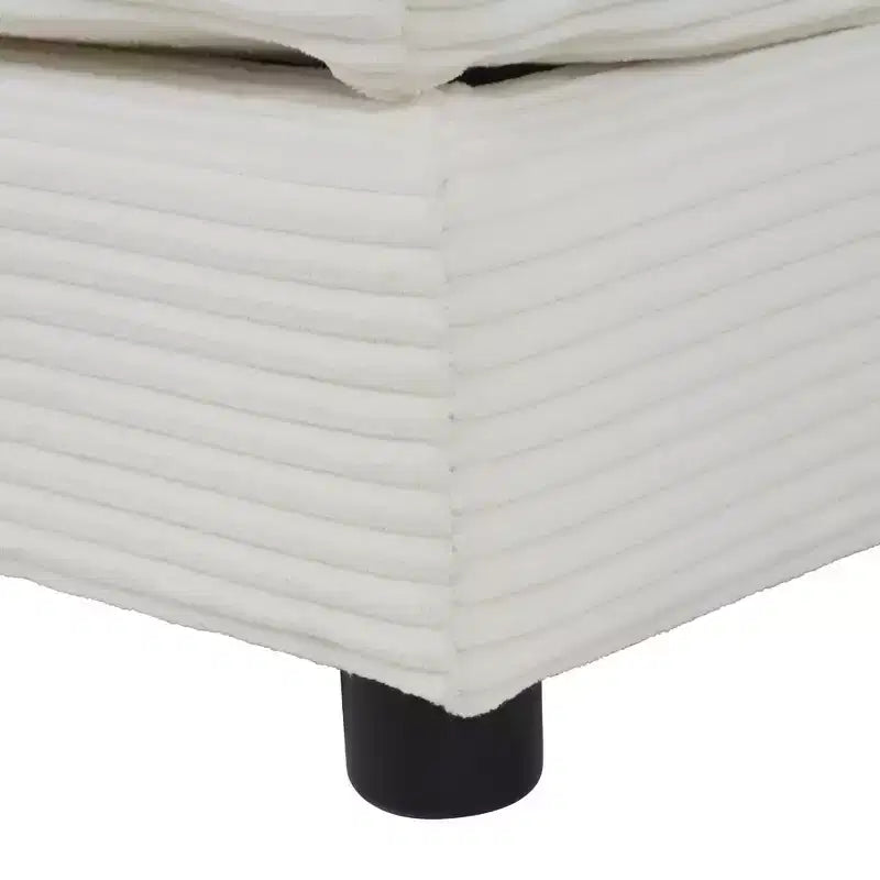 MAYEERTY 70.8 Canapé modulable moderne en velours côtelé, rembourré, avec deux oreillers pour salon, beige