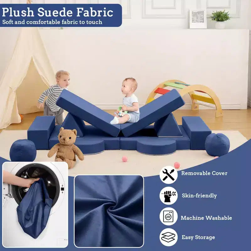 Canapé de jeu modulaire 12 pièces pour enfants, canapé sectionnel créatif pour salle de jeux et chambre à coucher, canapé pour tout-petits pour dormir, lire et jouer imaginatif