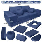 Canapé de jeu modulaire 12 pièces pour enfants, canapé sectionnel créatif pour salle de jeux et chambre à coucher, canapé pour tout-petits pour dormir, lire et jouer imaginatif