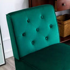 Fauteuil d'appoint Whisen 2 pièces en velours, fauteuil sans accoudoirs avec capitonnage à boutons et coussin en mousse haute densité de qualité supérieure