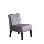 Fauteuil d'appoint Whisen 2 pièces en velours, fauteuil sans accoudoirs avec capitonnage à boutons et coussin en mousse haute densité de qualité supérieure