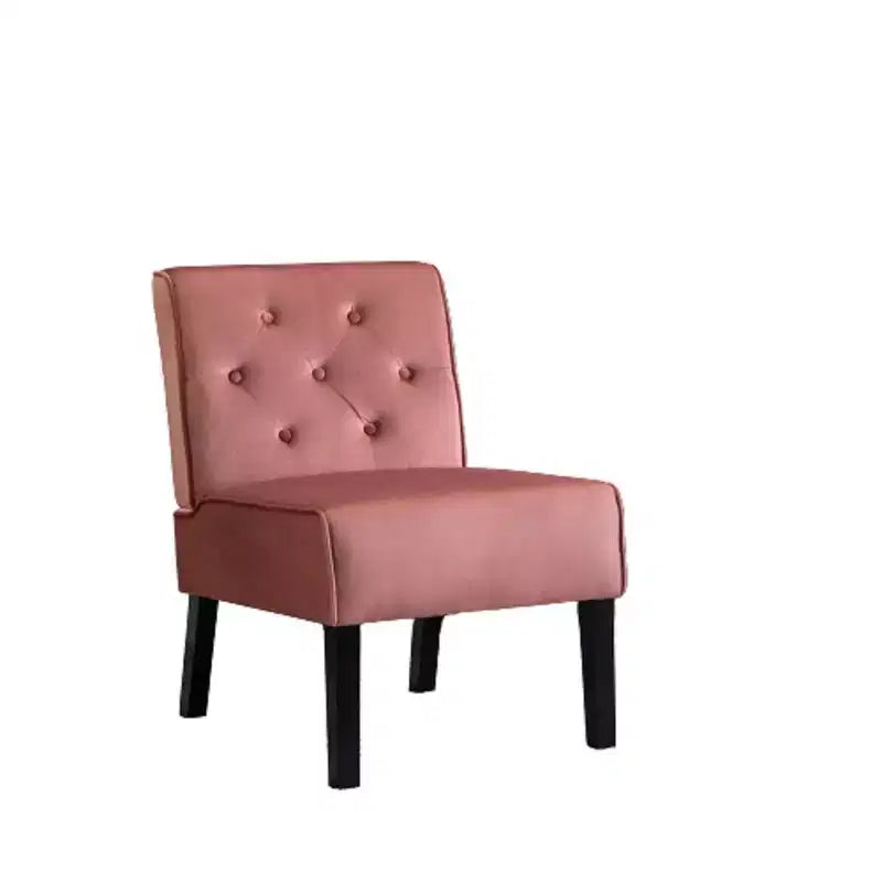 Fauteuil d'appoint Whisen 2 pièces en velours, fauteuil sans accoudoirs avec capitonnage à boutons et coussin en mousse haute densité de qualité supérieure