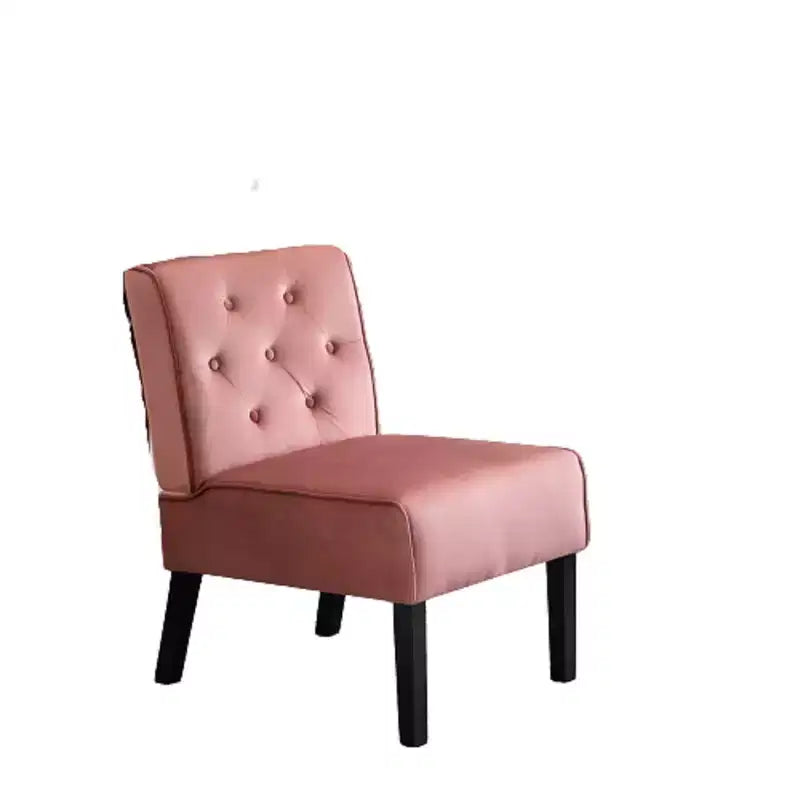 Fauteuil d'appoint Whisen 2 pièces en velours, fauteuil sans accoudoirs avec capitonnage à boutons et coussin en mousse haute densité de qualité supérieure