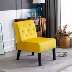 Fauteuil d'appoint Whisen 2 pièces en velours, fauteuil sans accoudoirs avec capitonnage à boutons et coussin en mousse haute densité de qualité supérieure