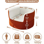 ATJafurn 39.4 Pouf Poire Rond sans Armature Orange Fauteuil Une Place Sans Montage Requis, Canapé en Fausse Peau de Mouton avec Assise Profonde pour Balcon Salon