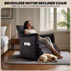 Fauteuil inclinable électrique avec fonction de chauffage et de massage, inclinable simple réglable en cuir PU, siège de cinéma et fauteuil pour salon/bureau