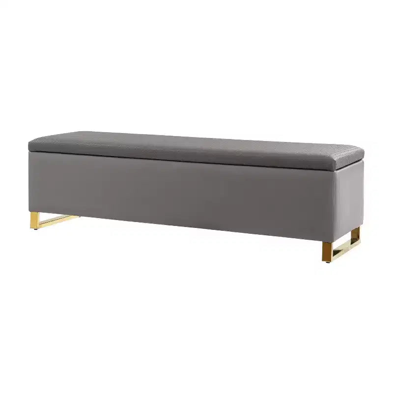 Banc de rangement Amalia avec deux poufs et motifs tissés en losange|ART OF LIVING DESIGNS