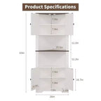 Meuble d'angle de rangement, petit meuble d'angle de style fermier avec porte et étagère réglable, meuble étroit pour salle de bain, salon, cuisine