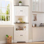 Meuble d'angle de rangement, petit meuble d'angle de style fermier avec porte et étagère réglable, meuble étroit pour salle de bain, salon, cuisine